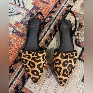 Franco Sarto Graydon Leopard Pointed Toe Slingback Flats NWOB Size 6 Slip On